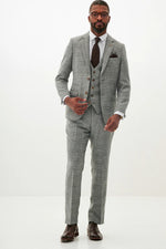 MARC DARCY Kris Tweed Waistcoat - Silver/ Grey