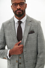 MARC DARCY Kris Tweed Waistcoat - Silver/ Grey