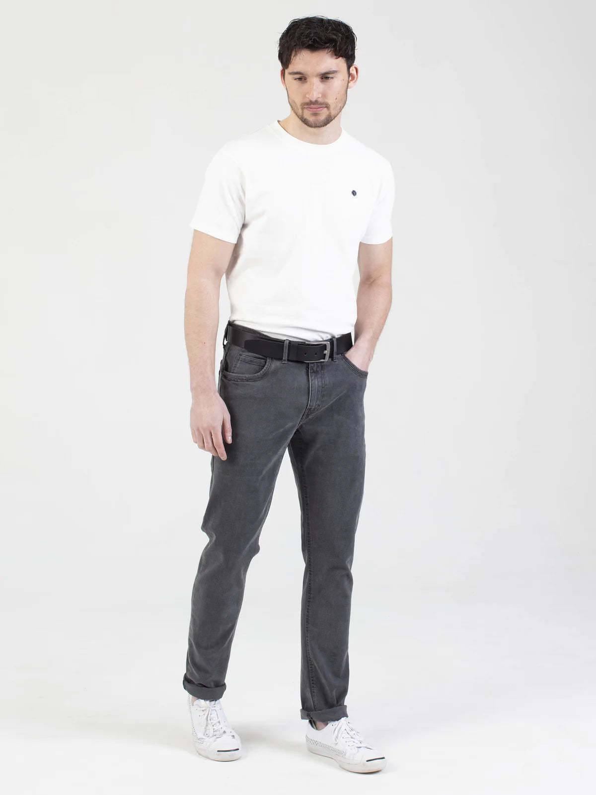 Mish Mash Hawker Stretch Brushed Denim Tapered Jean - Grey