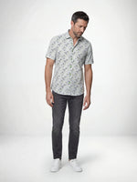 Mish Mash Starburst Short Sleeve Shirt - White & Lime