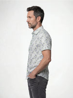 Mish Mash Starburst Short Sleeve Shirt - White & Lime