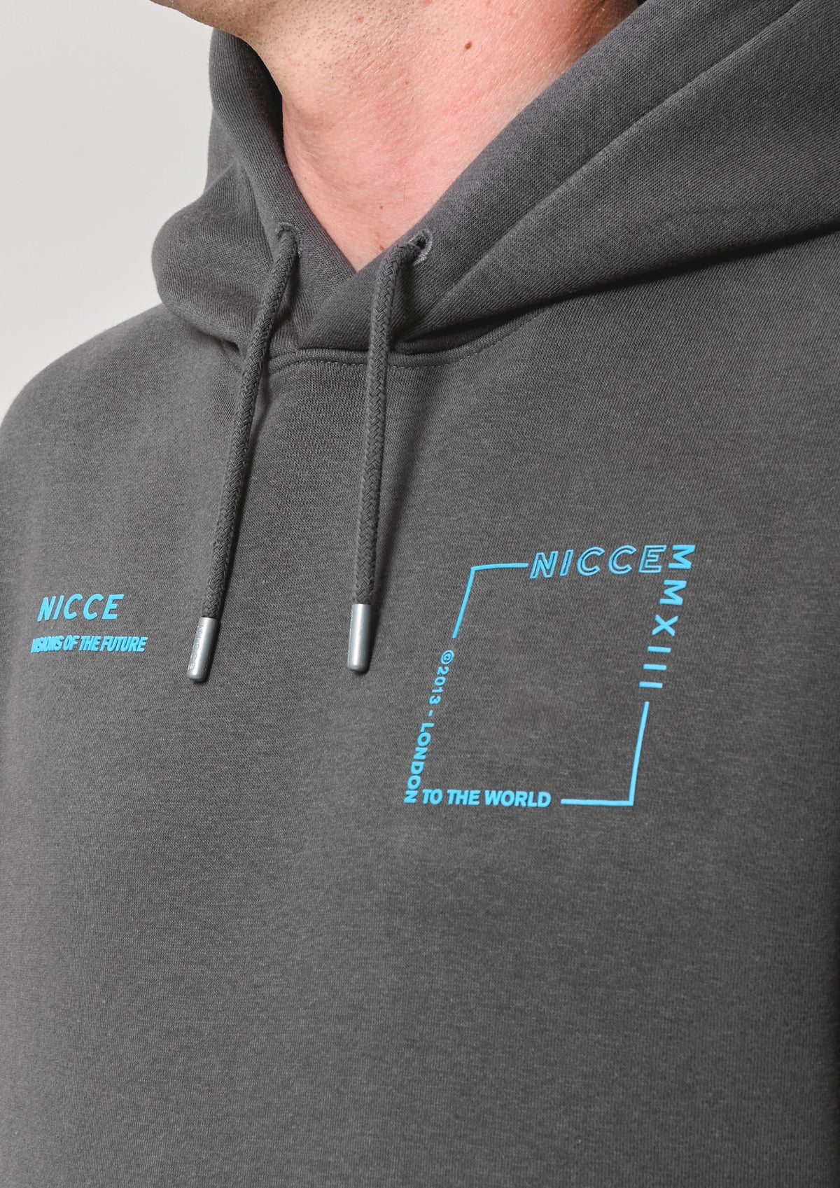 Nicce Bicol Back Graphic Hoody - Charcoal