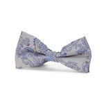Paul Andrew Kids Paisley Bow Tie Set - Silver & Blue