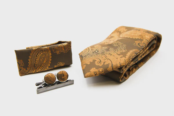 Paul Andrew Paisley Tie - Brown