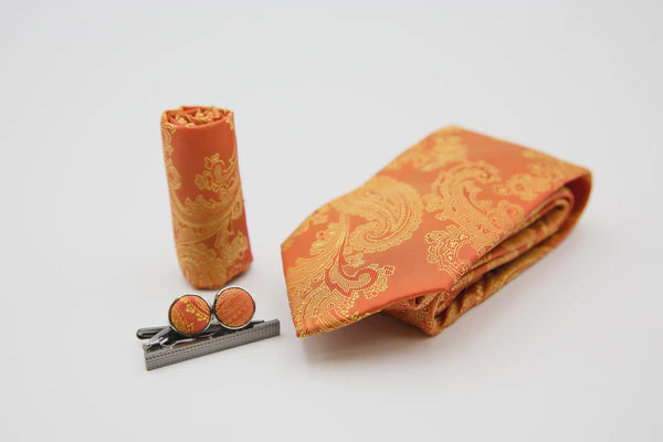 Paul Andrew Paisley Tie - Orange