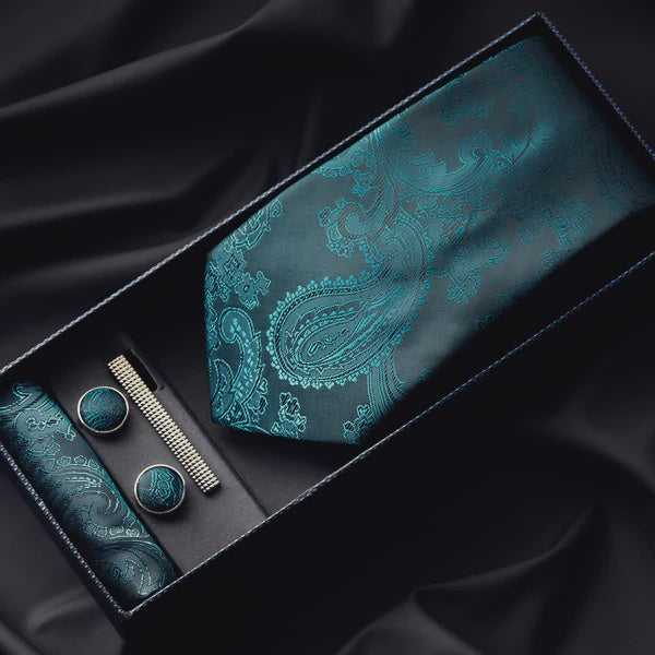 Paul Andrew Paisley Tie - Teal Green