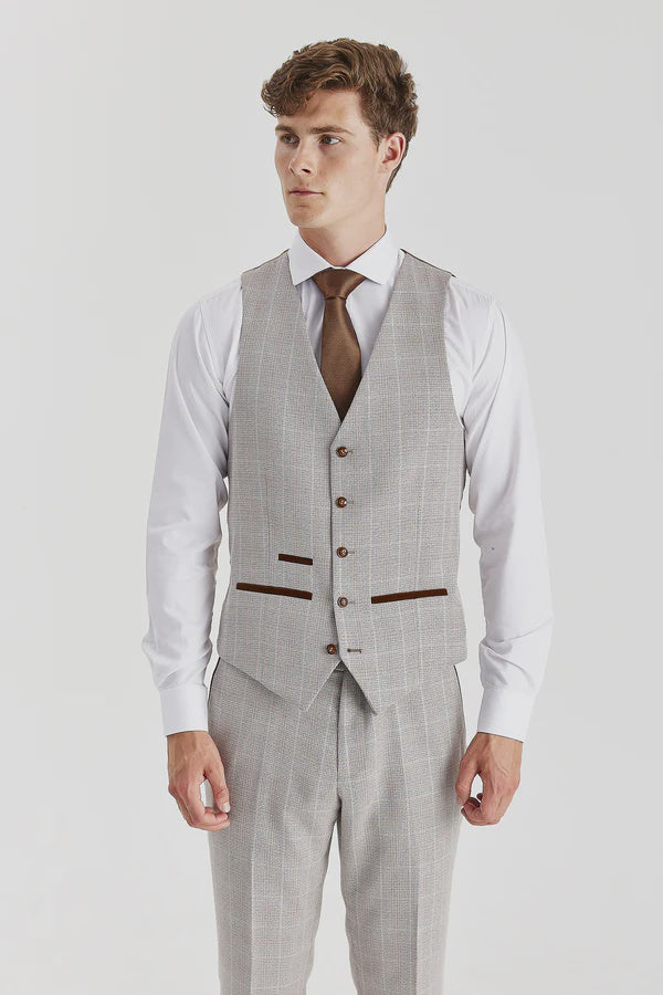 Paul Andrew Leo Waistcoat - Beige