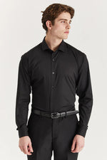 Paul Andrew Oliver Cutaway Collar Shirt - Black