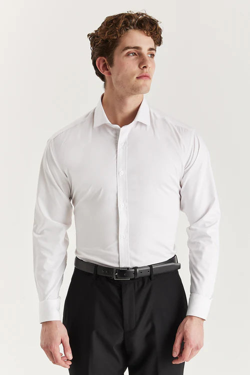 Paul Andrew Oliver Cutaway Collar Shirt - White