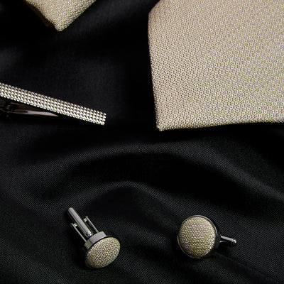 Paul Andrew Textured Tie Set - Champagne
