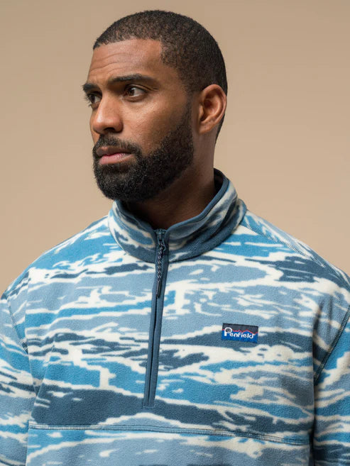 Penfield Bay Jacquard Microfleece 1/4 Zip - Blue Fusion