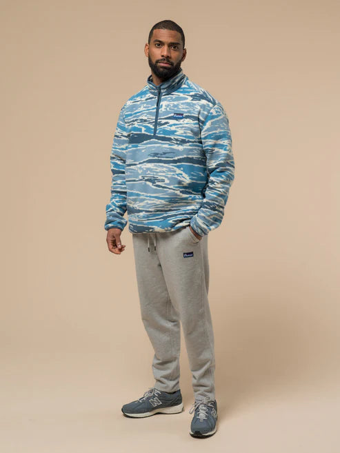 Penfield Bay Jacquard Microfleece 1/4 Zip - Blue Fusion