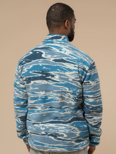 Penfield Bay Jacquard Microfleece 1/4 Zip - Blue Fusion