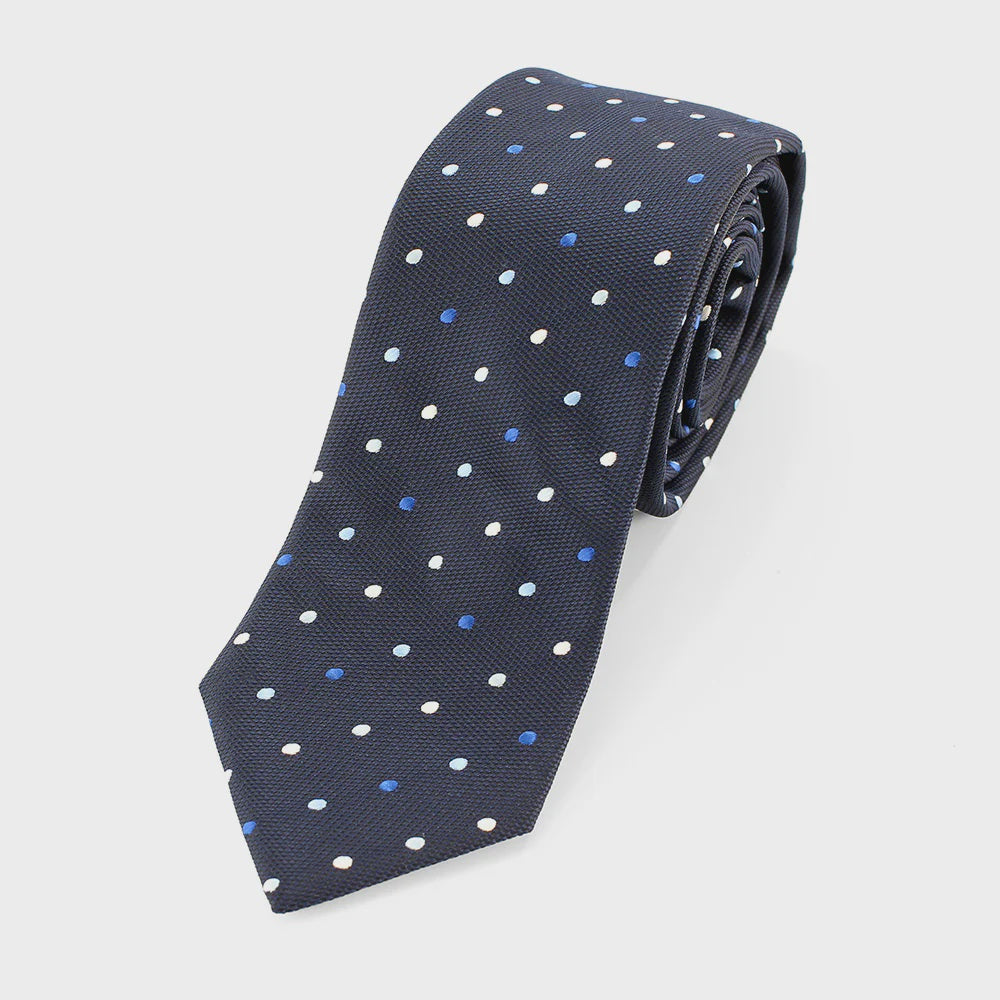 Sophos Polka Dot Microfiber Tie - Navy