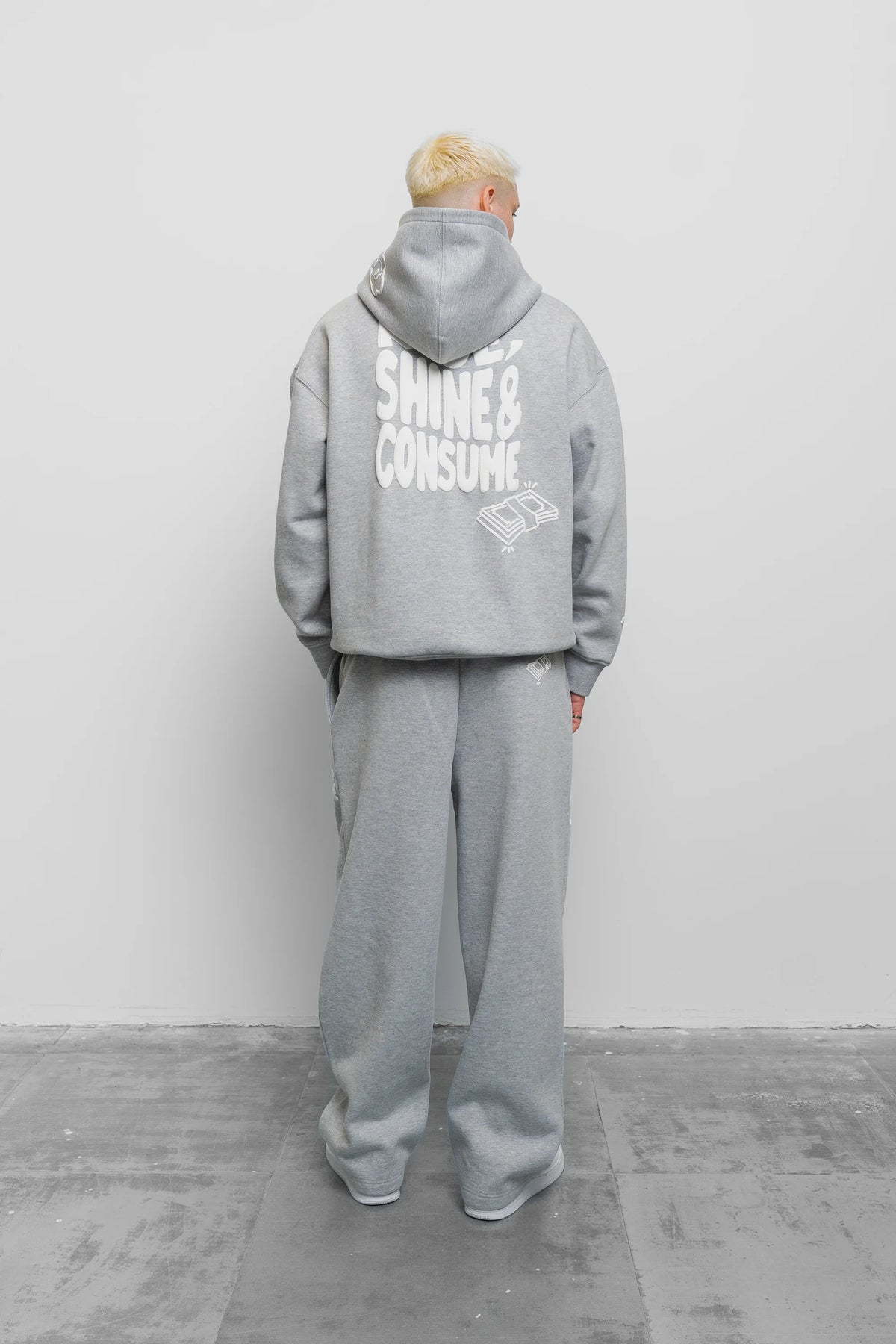 Fresh Flavours Rise Shine Consume Hoodie - Light Grey Marl