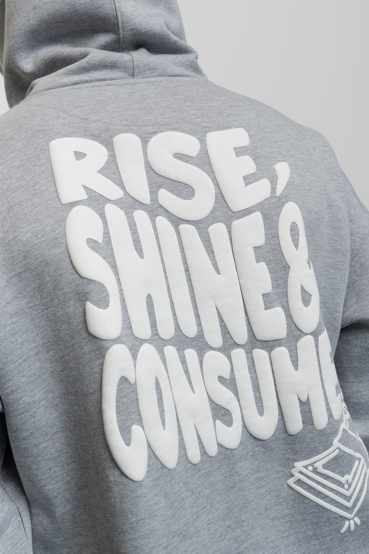 Fresh Flavours Rise Shine Consume Hoodie - Light Grey Marl