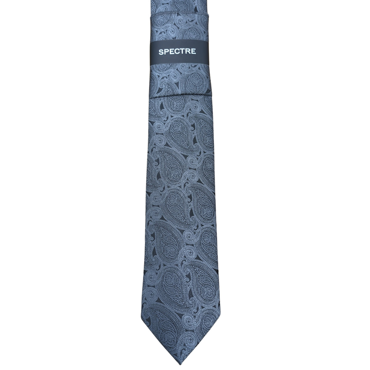 Dual Paisley Tie Black Silver