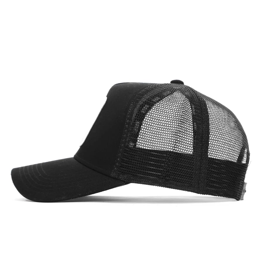 Societe Noir Box Mesh Trucker 2.0 - Black Grey Peach