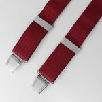 Sophos 35mm Plain Ribbed 4 Clip Braces - Wine