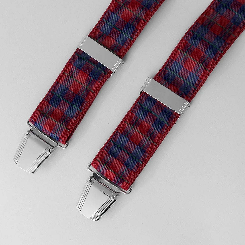 Sophos 35mm Tartan 4 Clip Braces - Red/Navy