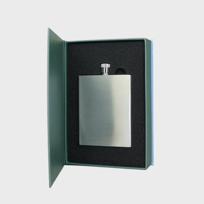 Sophos 3oz Square Hip Flask - Silver Finish