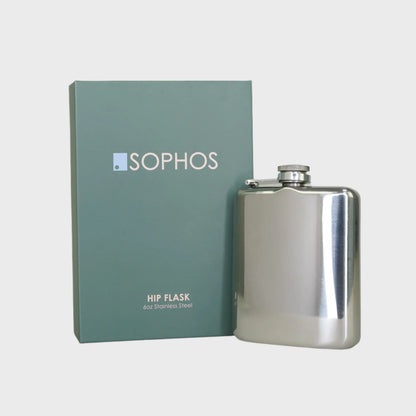 Sophos 6oz Hip Flask - Silver Finish