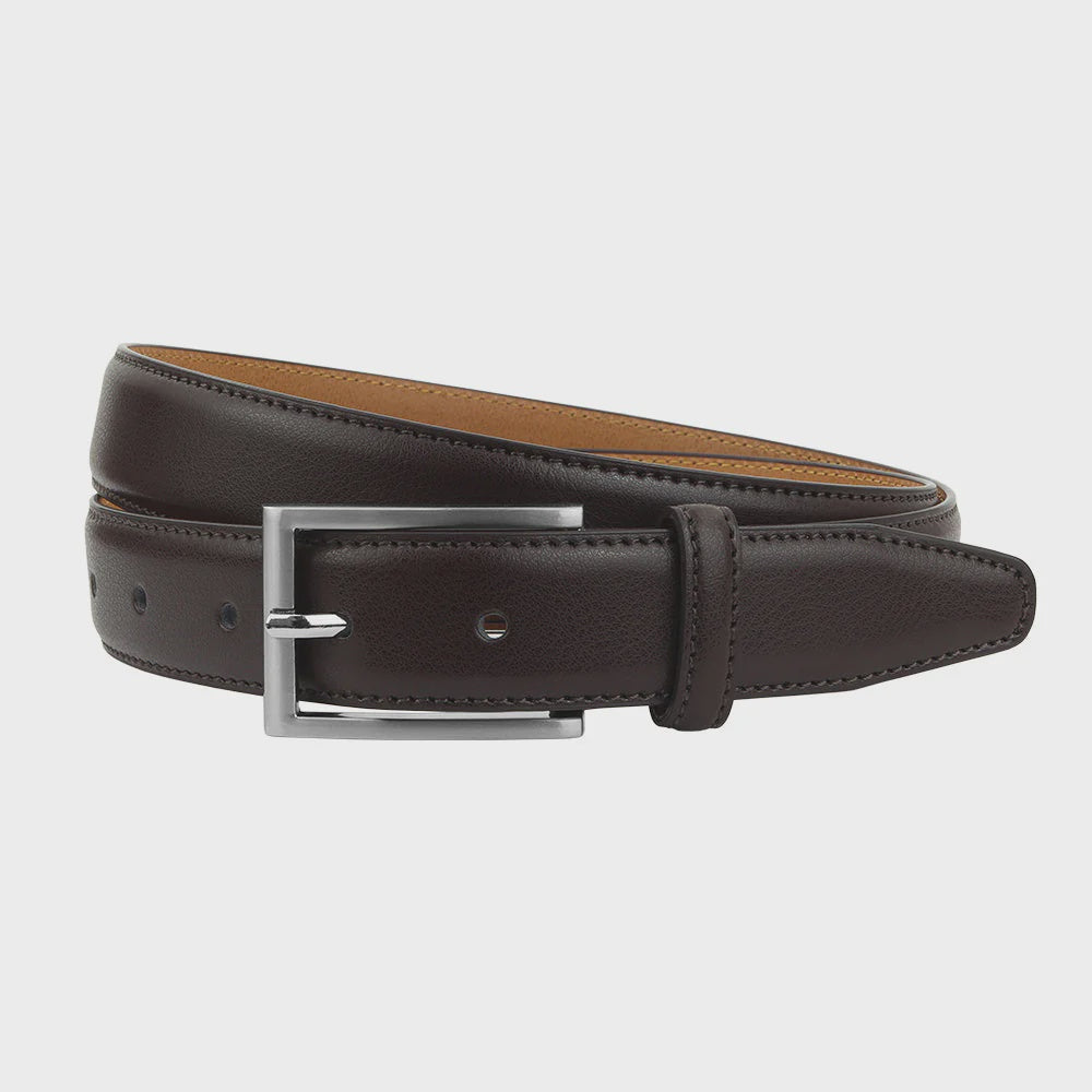 Sophos Brook 30mm Formal Grained Leather Belt - Brown