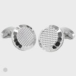 Sophos Circle Centred Lattice Cufflinks - Silver Finish
