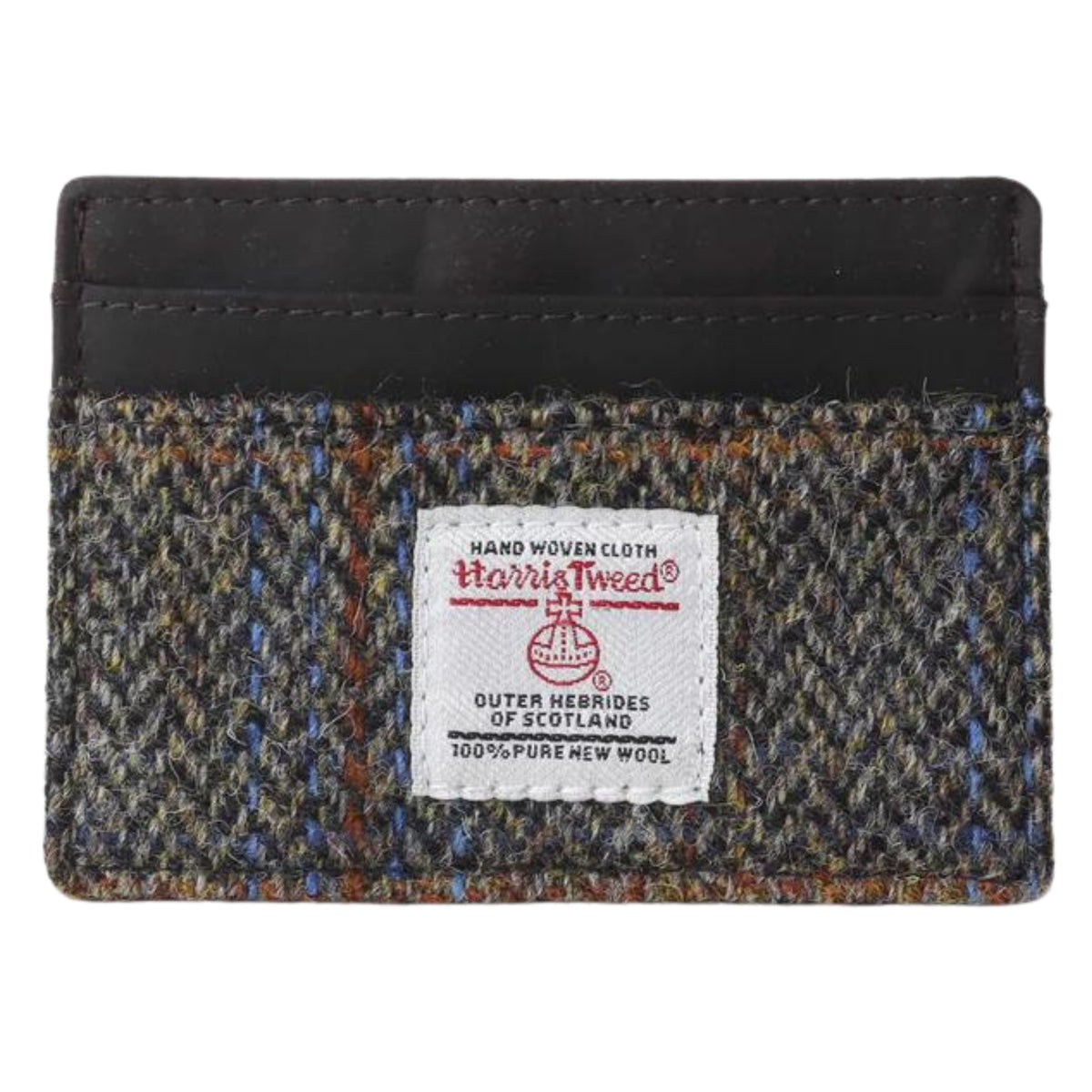Sophos Harris Tweed & Leather Card Holder Wallet - Brown