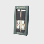 Sophos 35mm Plain Ribbed 4 Clip Braces - Grey