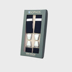 Sophos 35mm Plain Ribbed 4 Clip Braces - Navy