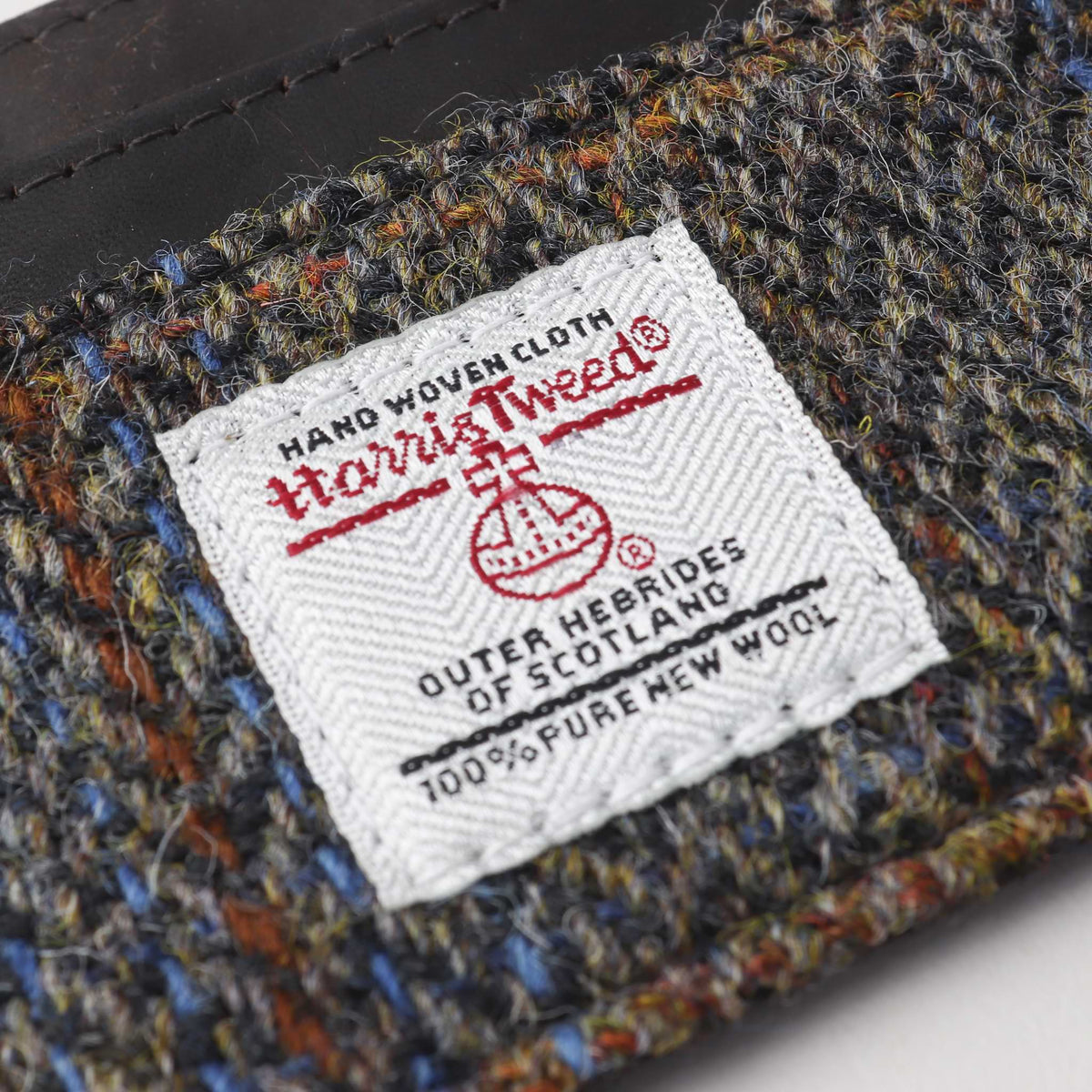 Sophos Harris Tweed & Leather Card Holder Wallet - Brown