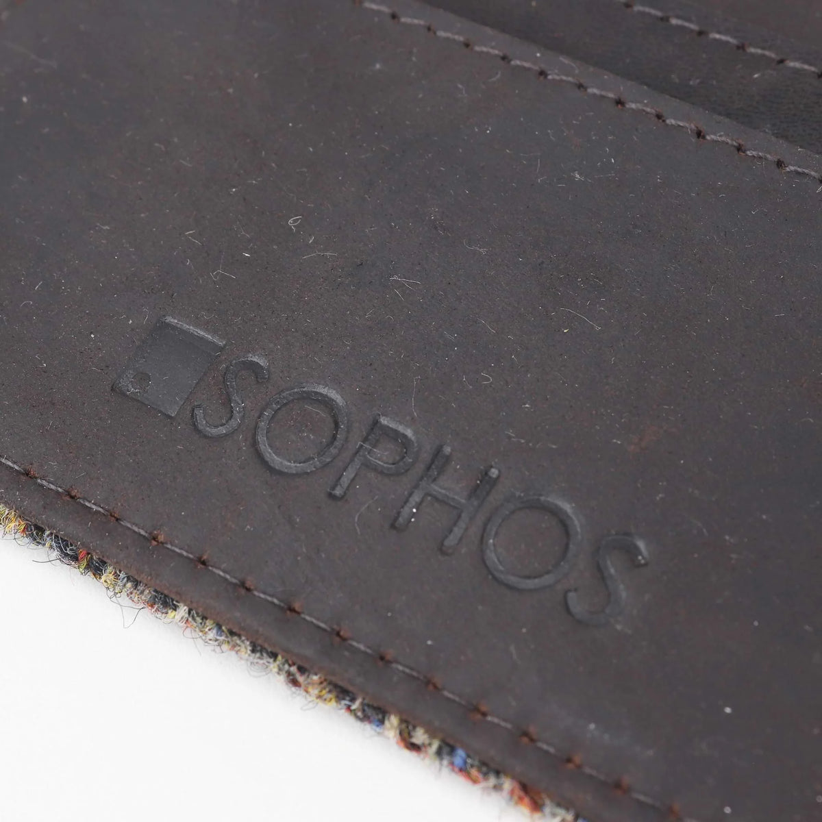 Sophos Harris Tweed & Leather Card Holder Wallet - Brown