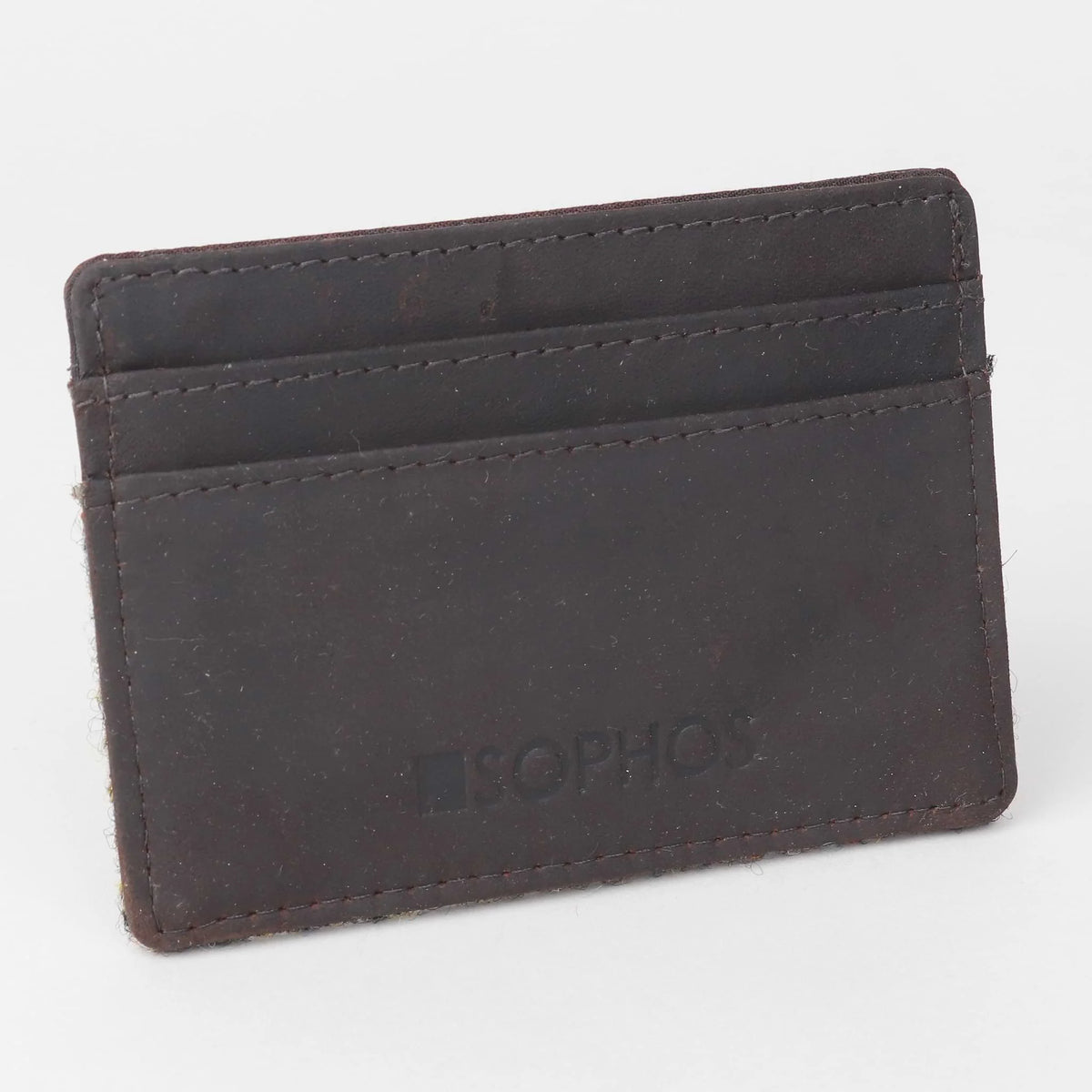 Sophos Harris Tweed & Leather Card Holder Wallet - Brown