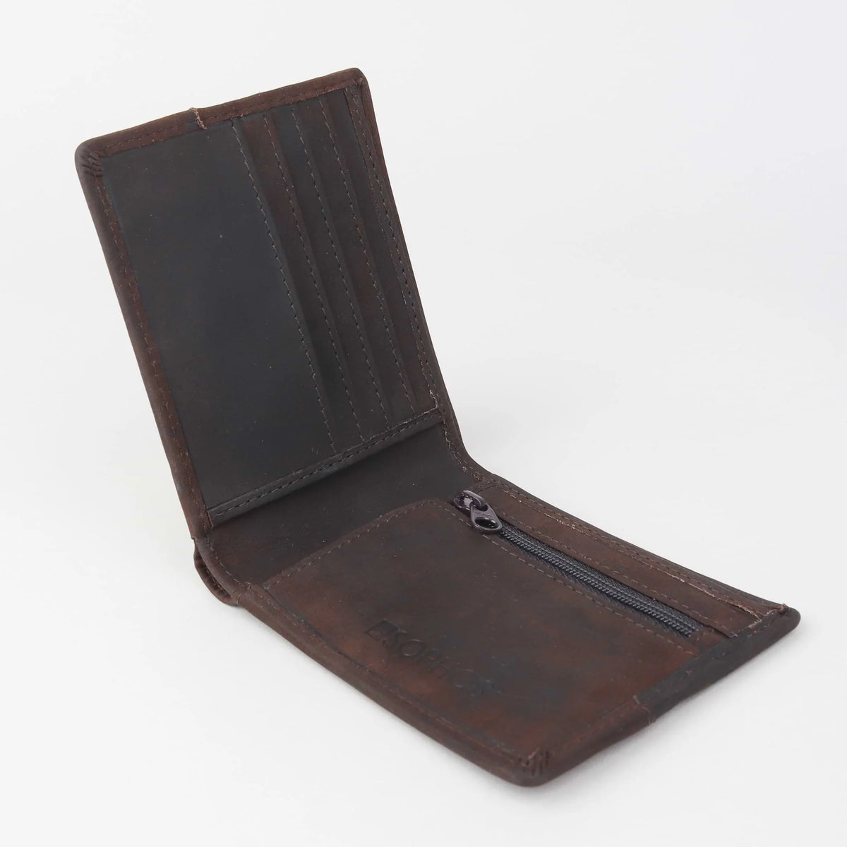 Sophos Premium Leather & Harris Tweed Wallet - Brown