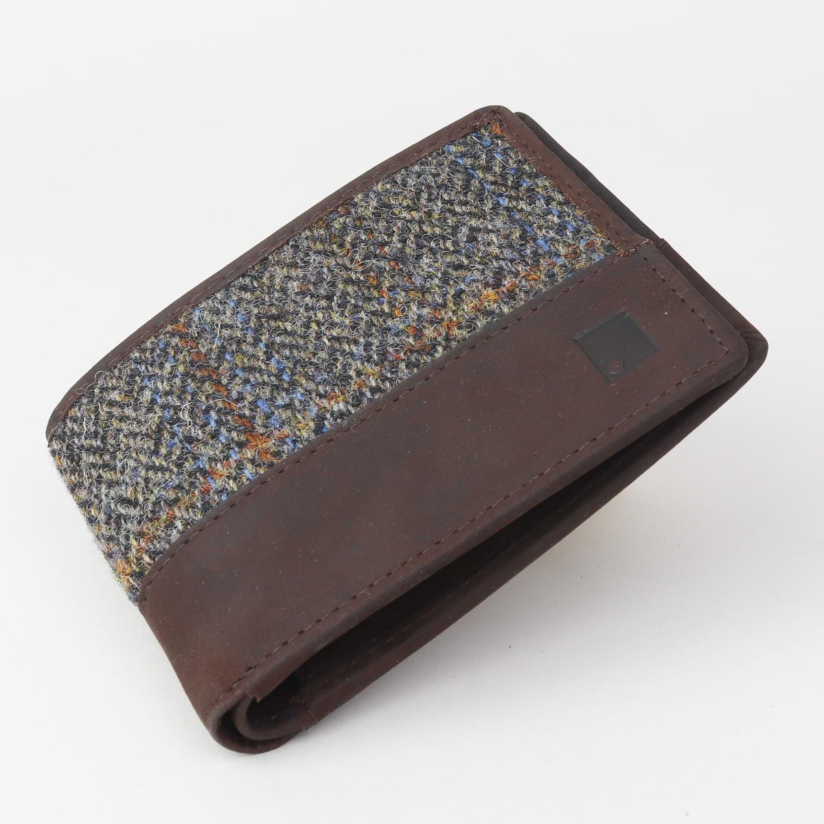 Sophos Premium Leather & Harris Tweed Wallet - Brown