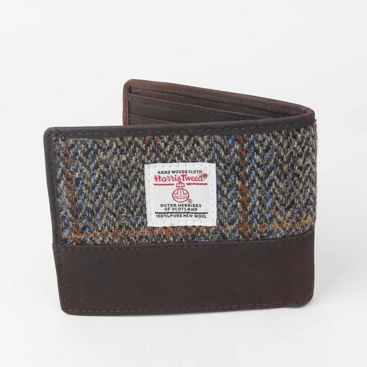 Sophos Premium Leather & Harris Tweed Wallet - Brown