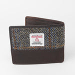 Sophos Premium Leather & Harris Tweed Wallet - Brown