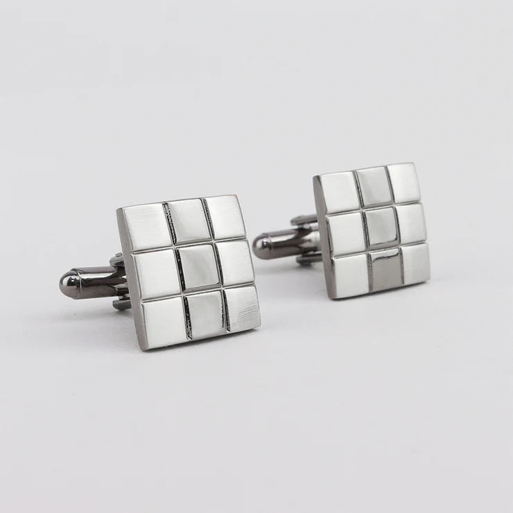 Sophos 9 Square Brushed Cufflinks - Gunmetal