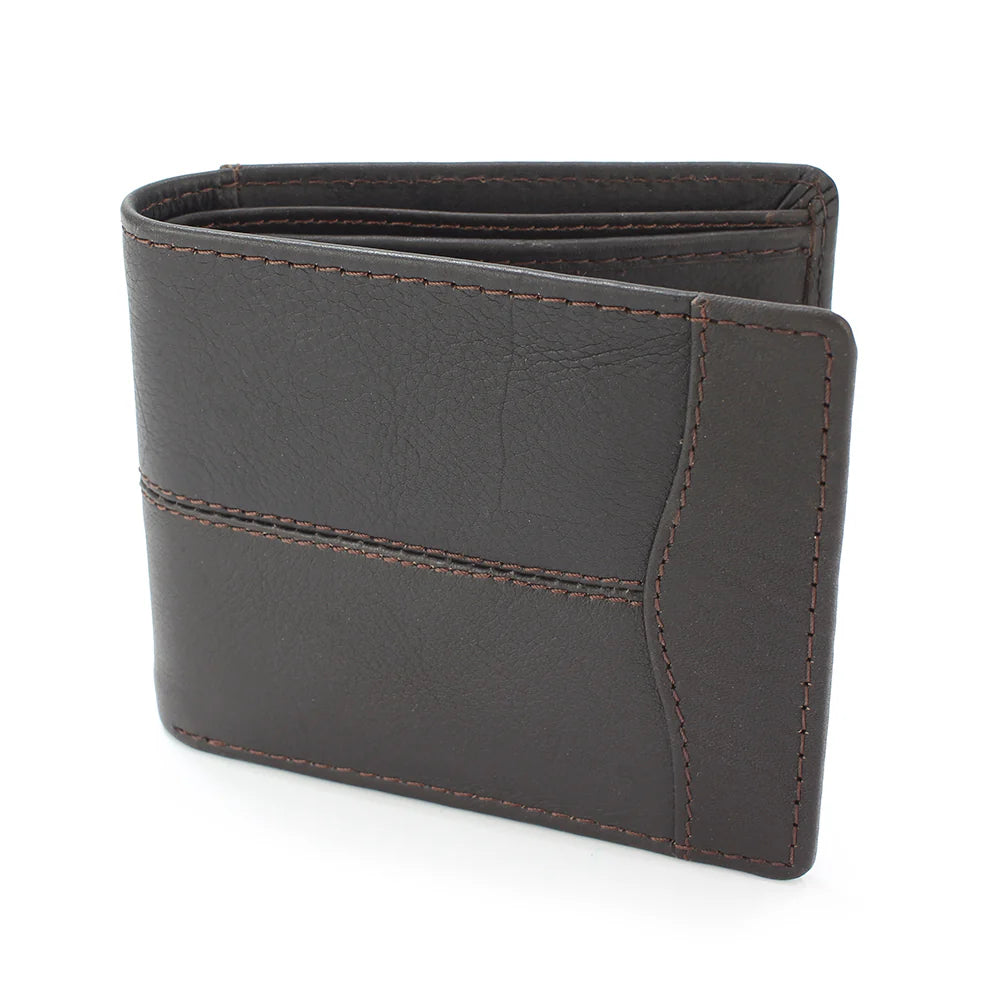 Sophos Wallet Leather Centre Stitch - Brown