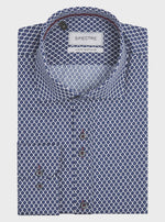 Spectre Arlo Geometric Print Luxury Shirt - Navy