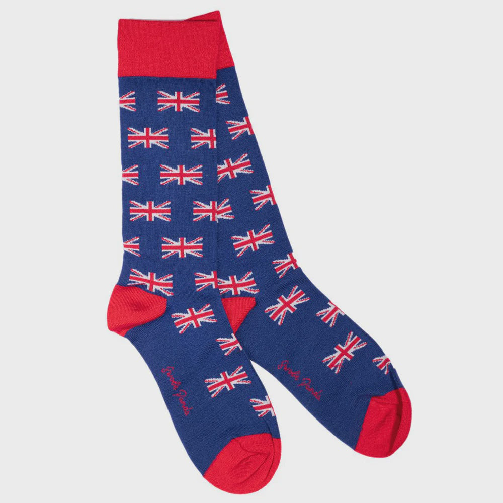 Swole Panda Bamboo Union Jack Socks - Navy / Red