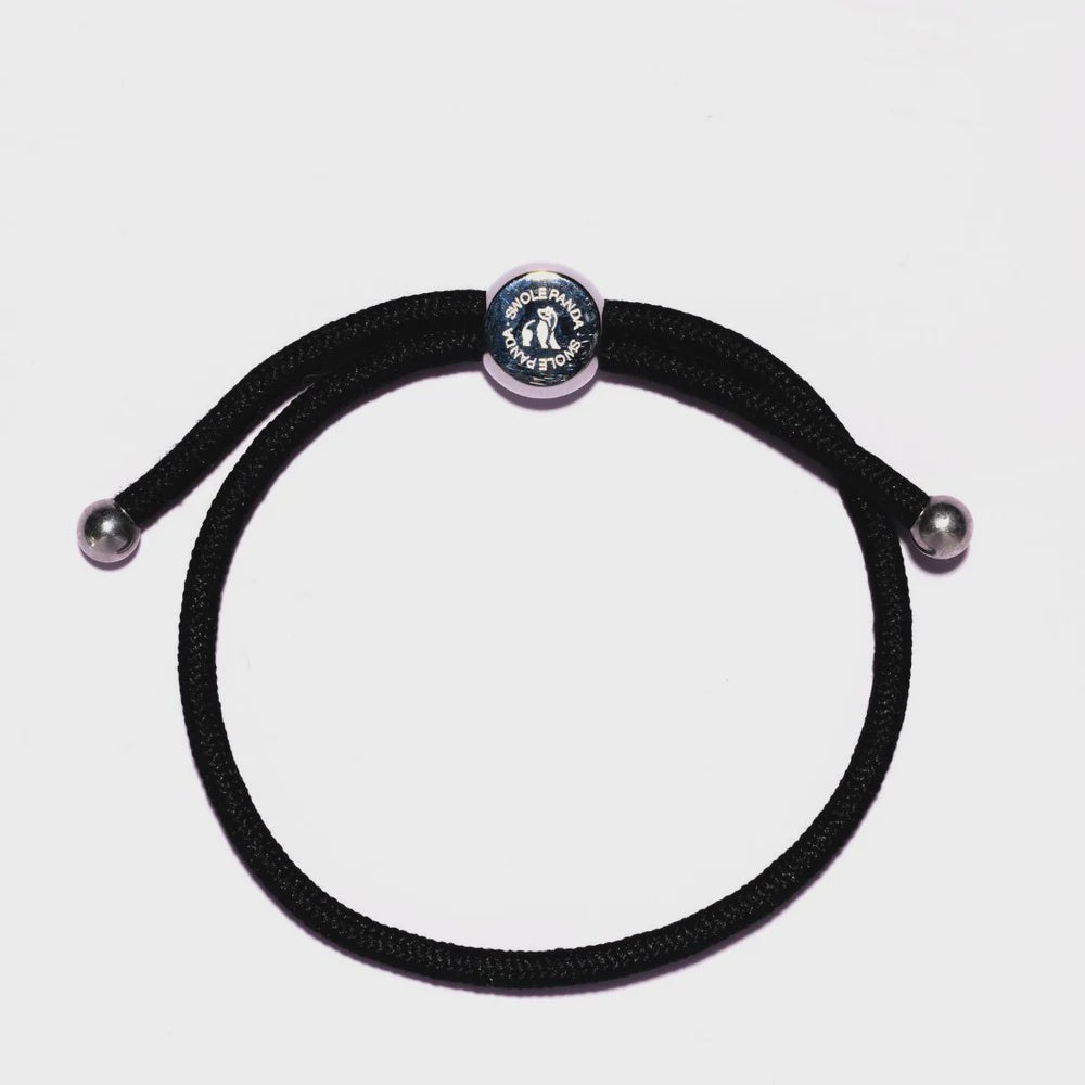 Swole Panda Woven Bracelet - Black