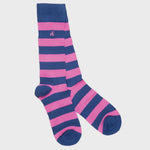 Swole Panda Bamboo Striped Socks - Pink