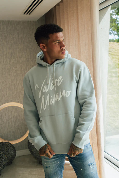 Valere Milano Tyrol Script Logo Hoodie - Light Grey