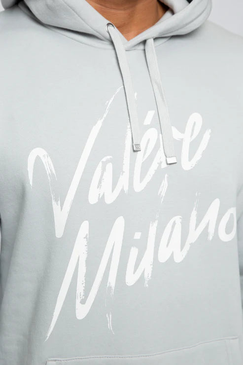 Valere Milano Tyrol Script Logo Hoodie - Light Grey