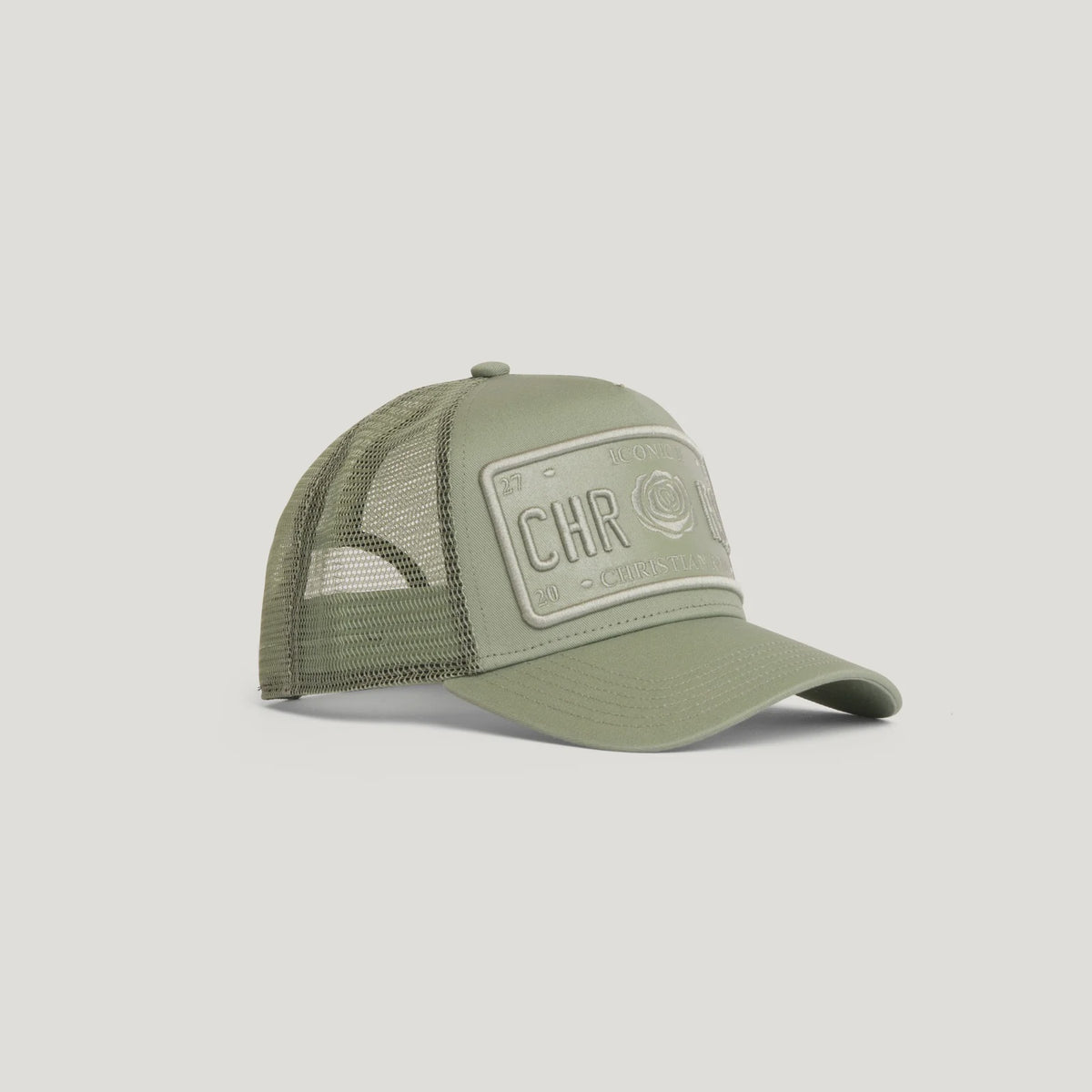 Christian Rose Iconic II vinyl trucker cap - Pistachio Green