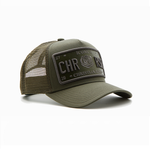 Christian Rose Iconic II vinyl trucker cap - Olive