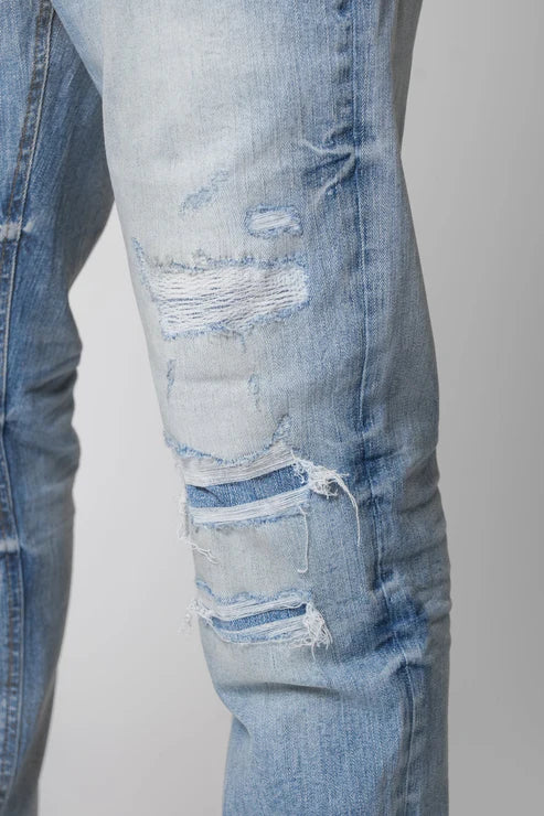 Valere Milano Balancia Rip & Repair Jean - Light Blue