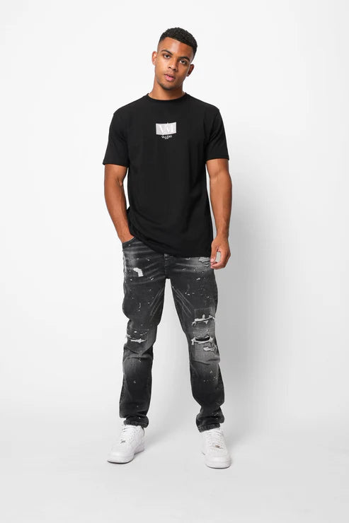 Valere Milano Castello Rip & Paint Jeans - Washed Black